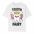 Tooth Fairy Cute Cartoon Tooth with Crown and Wand, Kids' Room Decor, Dental Theme, Children's Art, Nursery Wall Print - T-shirt 1758250151262.jpg