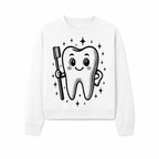 Cute Tooth Character with Toothbrush and Sparkles, Kids Dental Hygiene Art Print, Adorable Tooth Decor for Children's Room - Sweatshirt 1758250151318.jpg