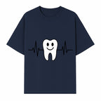 Smile Dental Health Graphic Print - Cute Tooth with Heartbeat Line Wall Art for Dentists and Dental Hygienists - T-shirt 1758250151517.jpg