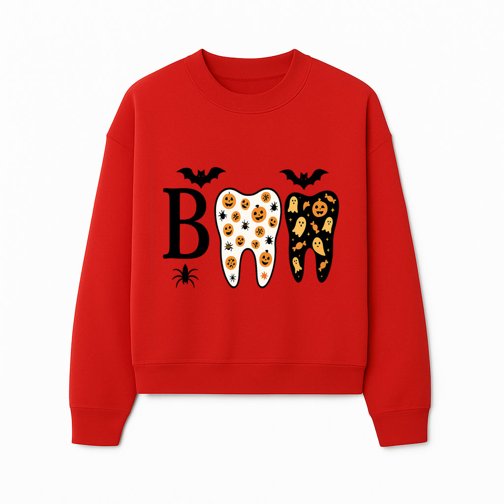 Halloween Tooth Decor: Spooky Pumpkin & Ghost Patterns, Fun Dental Theme, Perfect for Trick-or-Treat Celebrations and Parties - Sweatshirt 1758250151556.jpg