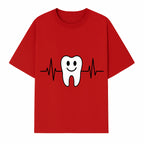 Smile Dental Health Graphic Print - Cute Tooth with Heartbeat Line Wall Art for Dentists and Dental Hygienists - T-shirt 1758250151675.jpg