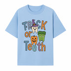 Halloween Trick or Teeth Kids' T-Shirt | Cute Tooth, Pumpkin, and Monster Design | Fun Halloween Apparel - T-shirt 1758250151727.jpg