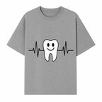 Smile Dental Health Graphic Print - Cute Tooth with Heartbeat Line Wall Art for Dentists and Dental Hygienists - T-shirt 1758250151824.jpg
