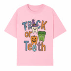 Halloween Trick or Teeth Kids' T-Shirt | Cute Tooth, Pumpkin, and Monster Design | Fun Halloween Apparel - T-shirt 1758250151877.jpg