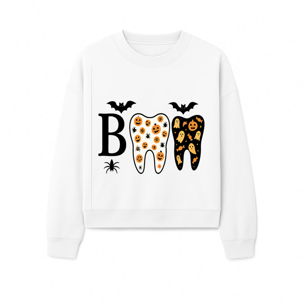 Halloween Tooth Decor: Spooky Pumpkin & Ghost Patterns, Fun Dental Theme, Perfect for Trick-or-Treat Celebrations and Parties - Sweatshirt 1758250151931.jpg