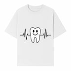 Smile Dental Health Graphic Print - Cute Tooth with Heartbeat Line Wall Art for Dentists and Dental Hygienists - T-shirt 1758250151979.jpg