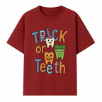 Halloween Trick or Teeth Kids' T-Shirt | Cute Tooth, Pumpkin, and Monster Design | Fun Halloween Apparel - T-shirt 1758250152023.jpg