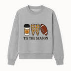 Tis the Season Fall Decor: Pumpkin Coffee, Leafy Tooth, Football Theme Gift for Dental Hygiene, Autumn Collection - Sweatshirt 1758250152062.jpg