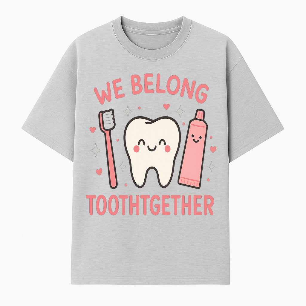 Cute Tooth and Brush Graphic Tee - We Belong Toothgther Design for Kids, Dentist Gifts, Fun Dental Care Apparel - T-shirt 1758250152273.jpg