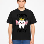 Tooth Fairy Cute Cartoon Tooth with Crown and Wand, Kids' Room Decor, Dental Theme, Children's Art, Nursery Wall Print - T-shirt 1758250152398.jpg