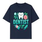 Cute Dentist Tooth Graphic with Tools, Floral Elements | Perfect for Dental Office Decor or Gifts | Fun Emotions in Dentistry Design - T-shirt 1758250152529.jpg