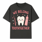 Cute Tooth and Brush Graphic Tee - We Belong Toothgther Design for Kids, Dentist Gifts, Fun Dental Care Apparel - T-shirt 1758250152585.jpg