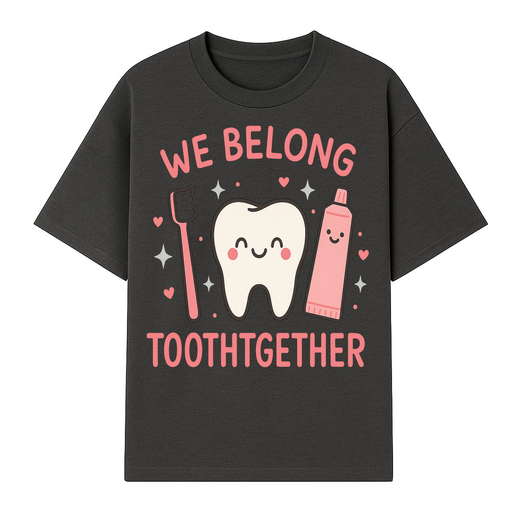 Cute Tooth and Brush Graphic Tee - We Belong Toothgther Design for Kids, Dentist Gifts, Fun Dental Care Apparel - T-shirt 1758250152585.jpg
