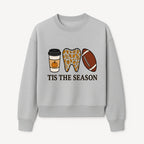 Tis the Season Fall Decor: Pumpkin Coffee, Leafy Tooth, Football Theme Gift for Dental Hygiene, Autumn Collection - Sweatshirt 1758250152675.jpg