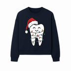 Cute Christmas Tooth Ornament with Santa Hat, Christmas Lights, Dental Holiday Decor, Funny Gift for Dentists and Tooth Lovers - Sweatshirt 1758250152764.jpg