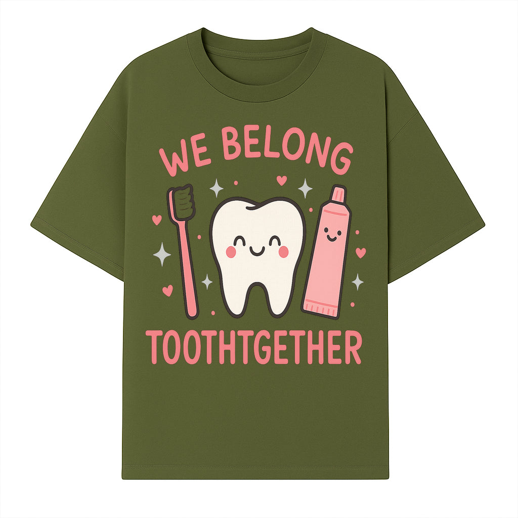 Cute Tooth and Brush Graphic Tee - We Belong Toothgther Design for Kids, Dentist Gifts, Fun Dental Care Apparel - T-shirt 1758250152768.jpg