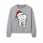 Cute Christmas Tooth Ornament with Santa Hat, Christmas Lights, Dental Holiday Decor, Funny Gift for Dentists and Tooth Lovers - Sweatshirt 1758250153100.jpg