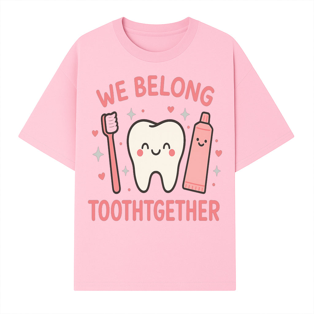 Cute Tooth and Brush Graphic Tee - We Belong Toothgther Design for Kids, Dentist Gifts, Fun Dental Care Apparel - T-shirt 1758250153191.jpg
