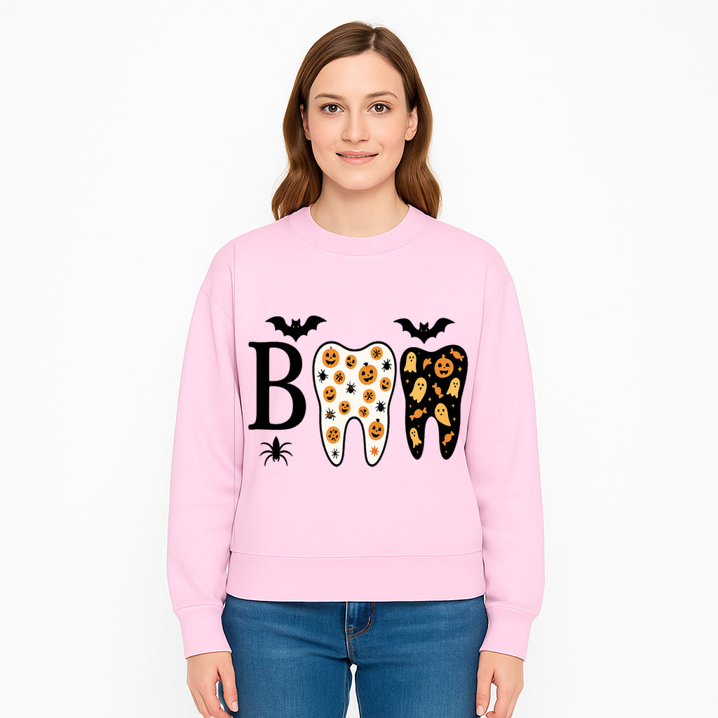 Halloween Tooth Decor: Spooky Pumpkin & Ghost Patterns, Fun Dental Theme, Perfect for Trick-or-Treat Celebrations and Parties - Sweatshirt 1758250153228.jpg