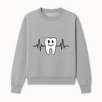 Smile Dental Health Graphic Print - Cute Tooth with Heartbeat Line Wall Art for Dentists and Dental Hygienists - Sweatshirt 1758250153390.jpg