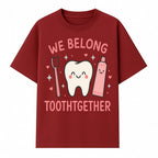 Cute Tooth and Brush Graphic Tee - We Belong Toothgther Design for Kids, Dentist Gifts, Fun Dental Care Apparel - T-shirt 1758250153439.jpg