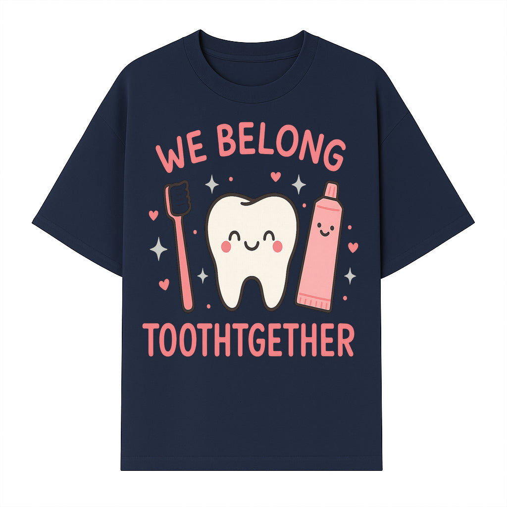 Cute Tooth and Brush Graphic Tee - We Belong Toothgther Design for Kids, Dentist Gifts, Fun Dental Care Apparel - T-shirt 1758250153588.jpg