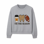 Tis the Season Fall Decor: Pumpkin Coffee, Leafy Tooth, Football Theme Gift for Dental Hygiene, Autumn Collection - Sweatshirt 1758250153645.jpg
