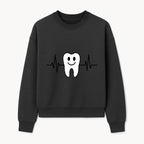 Smile Dental Health Graphic Print - Cute Tooth with Heartbeat Line Wall Art for Dentists and Dental Hygienists - Sweatshirt 1758250153662.jpg