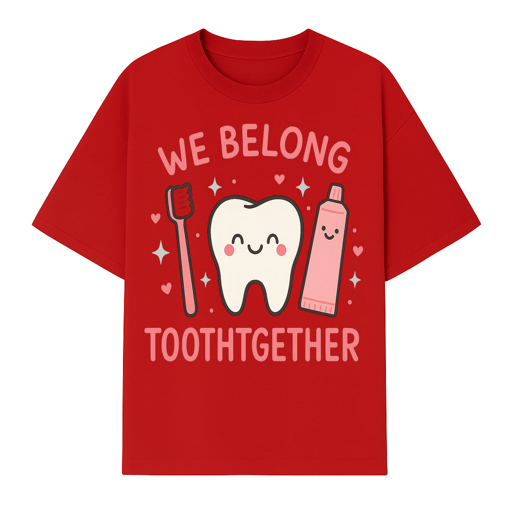 Cute Tooth and Brush Graphic Tee - We Belong Toothgther Design for Kids, Dentist Gifts, Fun Dental Care Apparel - T-shirt 1758250153738.jpg