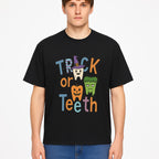 Halloween Trick or Teeth Kids' T-Shirt | Cute Tooth, Pumpkin, and Monster Design | Fun Halloween Apparel - T-shirt 1758250153751.jpg
