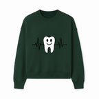 Smile Dental Health Graphic Print - Cute Tooth with Heartbeat Line Wall Art for Dentists and Dental Hygienists - Sweatshirt 1758250153839.jpg