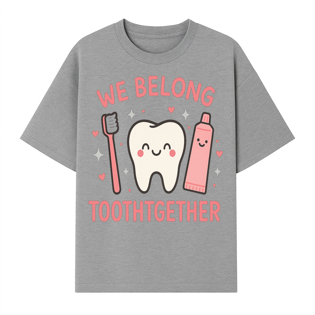 Cute Tooth and Brush Graphic Tee - We Belong Toothgther Design for Kids, Dentist Gifts, Fun Dental Care Apparel - T-shirt 1758250153882.jpg