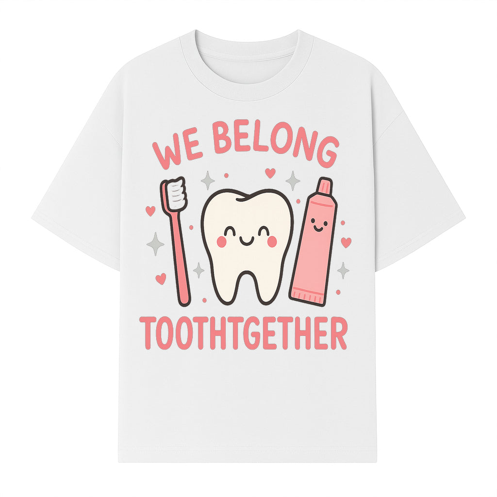 Cute Tooth and Brush Graphic Tee - We Belong Toothgther Design for Kids, Dentist Gifts, Fun Dental Care Apparel - T-shirt 1758250154032.jpg