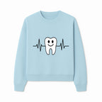 Smile Dental Health Graphic Print - Cute Tooth with Heartbeat Line Wall Art for Dentists and Dental Hygienists - Sweatshirt 1758250154145.jpg