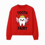 Tooth Fairy Cute Cartoon Tooth with Crown and Wand, Kids' Room Decor, Dental Theme, Children's Art, Nursery Wall Print - Sweatshirt 1758250154160.jpg