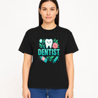 Cute Dentist Tooth Graphic with Tools, Floral Elements | Perfect for Dental Office Decor or Gifts | Fun Emotions in Dentistry Design - T-shirt 1758250154226.jpg