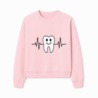 Smile Dental Health Graphic Print - Cute Tooth with Heartbeat Line Wall Art for Dentists and Dental Hygienists - Sweatshirt 1758250154301.jpg