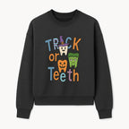 Halloween Trick or Teeth Kids' T-Shirt | Cute Tooth, Pumpkin, and Monster Design | Fun Halloween Apparel - Sweatshirt 1758250154360.jpg