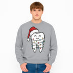 Cute Christmas Tooth Ornament with Santa Hat, Christmas Lights, Dental Holiday Decor, Funny Gift for Dentists and Tooth Lovers - Sweatshirt 1758250154433.jpg