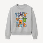 Halloween Trick or Teeth Kids' T-Shirt | Cute Tooth, Pumpkin, and Monster Design | Fun Halloween Apparel - Sweatshirt 1758250154675.jpg