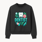 Cute Dentist Tooth Graphic with Tools, Floral Elements | Perfect for Dental Office Decor or Gifts | Fun Emotions in Dentistry Design - Sweatshirt 1758250154708.jpg