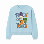 Halloween Trick or Teeth Kids' T-Shirt | Cute Tooth, Pumpkin, and Monster Design | Fun Halloween Apparel - Sweatshirt 1758250154824.jpg