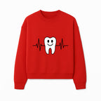 Smile Dental Health Graphic Print - Cute Tooth with Heartbeat Line Wall Art for Dentists and Dental Hygienists - Sweatshirt 1758250154826.jpg