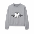Smile Dental Health Graphic Print - Cute Tooth with Heartbeat Line Wall Art for Dentists and Dental Hygienists - Sweatshirt 1758250154968.jpg