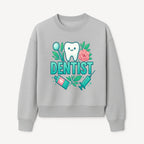 Cute Dentist Tooth Graphic with Tools, Floral Elements | Perfect for Dental Office Decor or Gifts | Fun Emotions in Dentistry Design - Sweatshirt 1758250155036.jpg