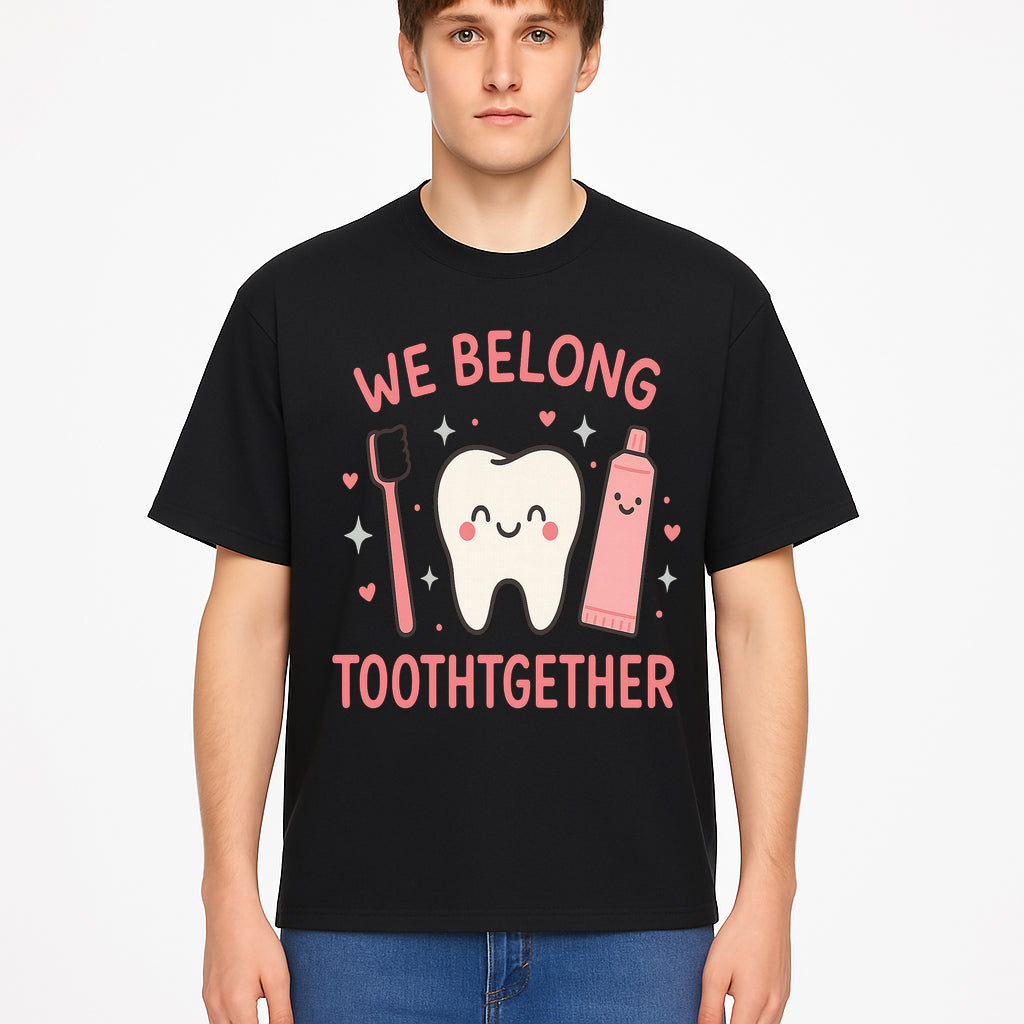 Cute Tooth and Brush Graphic Tee - We Belong Toothgther Design for Kids, Dentist Gifts, Fun Dental Care Apparel - T-shirt 1758250155185.jpg