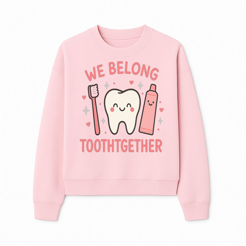 Cute Tooth and Brush Graphic Tee - We Belong Toothgther Design for Kids, Dentist Gifts, Fun Dental Care Apparel - Sweatshirt 1758250156368.jpg