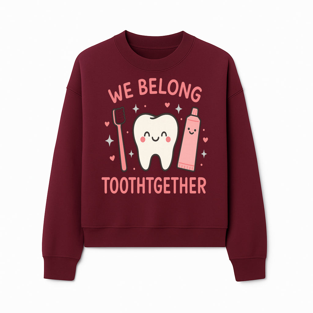 Cute Tooth and Brush Graphic Tee - We Belong Toothgther Design for Kids, Dentist Gifts, Fun Dental Care Apparel - Sweatshirt 1758250156499.jpg