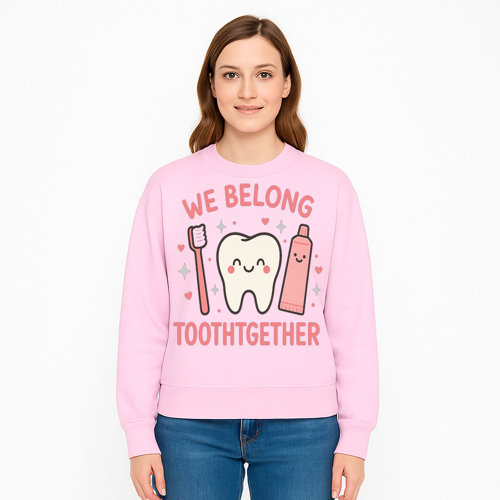 Cute Tooth and Brush Graphic Tee - We Belong Toothgther Design for Kids, Dentist Gifts, Fun Dental Care Apparel - Sweatshirt 1758250158375.jpg