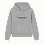 Airplane and Heartbeat Graphic Art Print - Aviation Lover Wall Decor for Travelers and Pilots - Hoodie 1758254645928.jpg